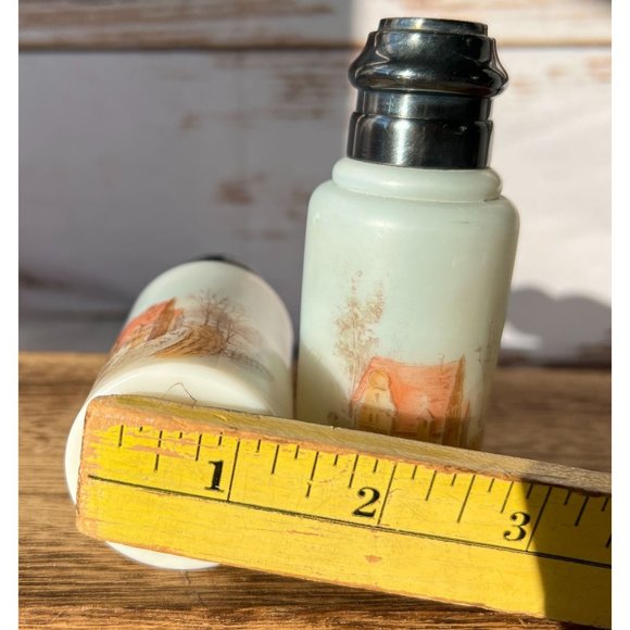 Antique Rare 1880's CF Monroe Mount Washington Salt& Pepper Shakers Screw on Lid - Picture 9 of 9